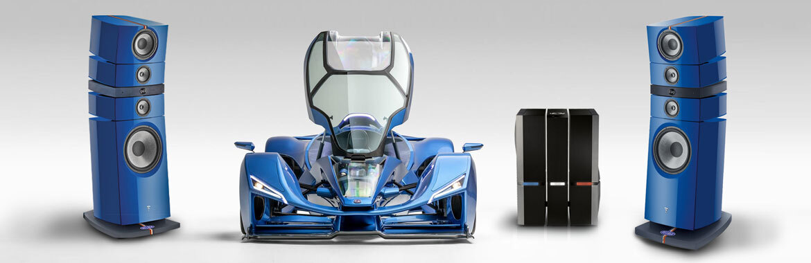 Grande Utopia EM EVO Delage edition speakers with Delage car