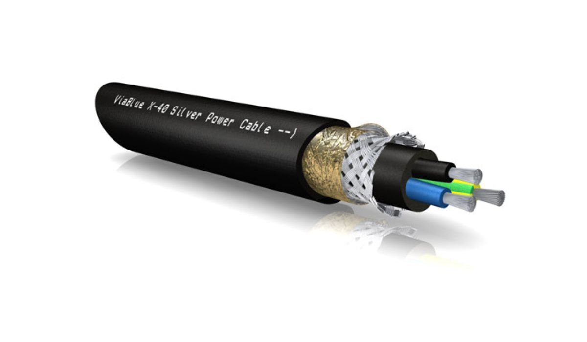 VIABLUE X-40 Silver Power Cable, cross section showing internal geometry
