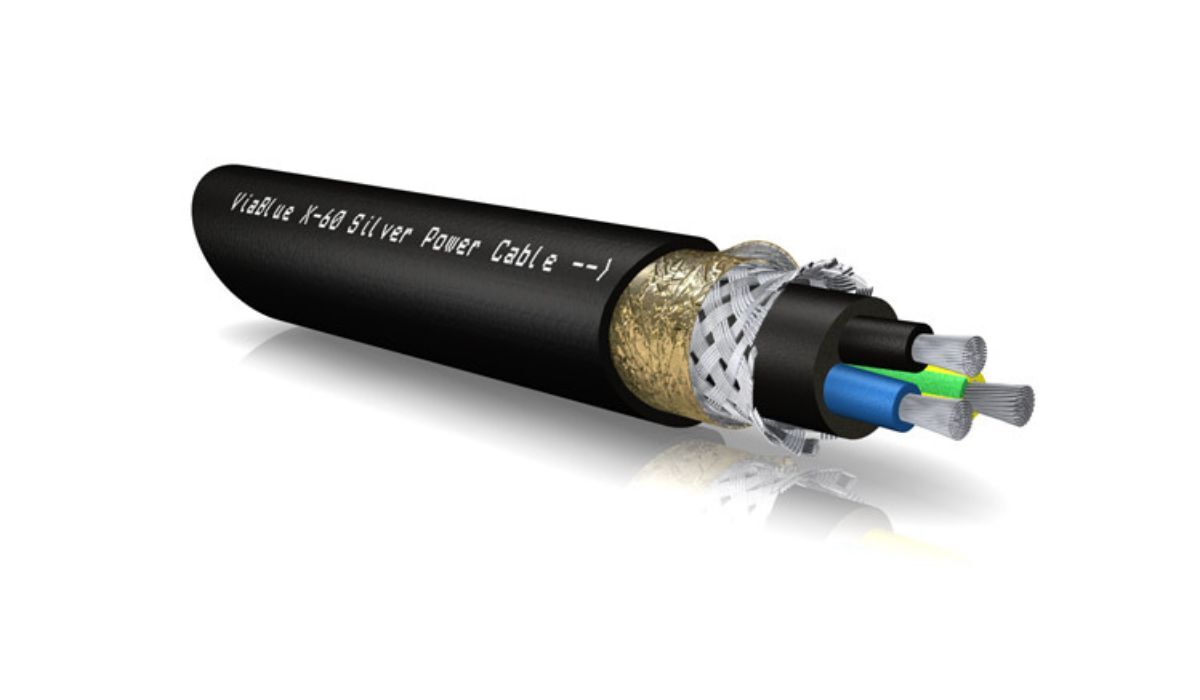 VIABLUE X-60 Silver Power Cable, cross section showing internal makeup