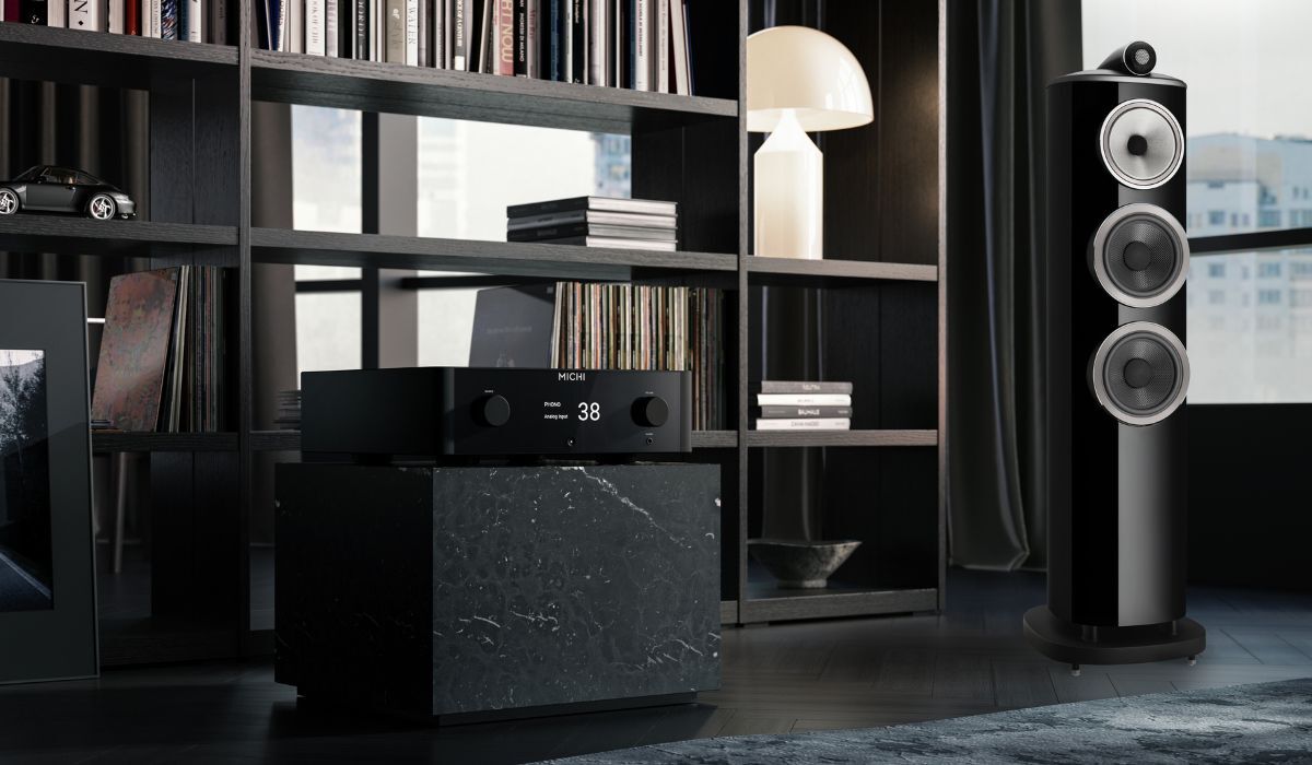Michi X3 Series 2 Stereo Integrated Amplifier, lifestyle shot in listening room