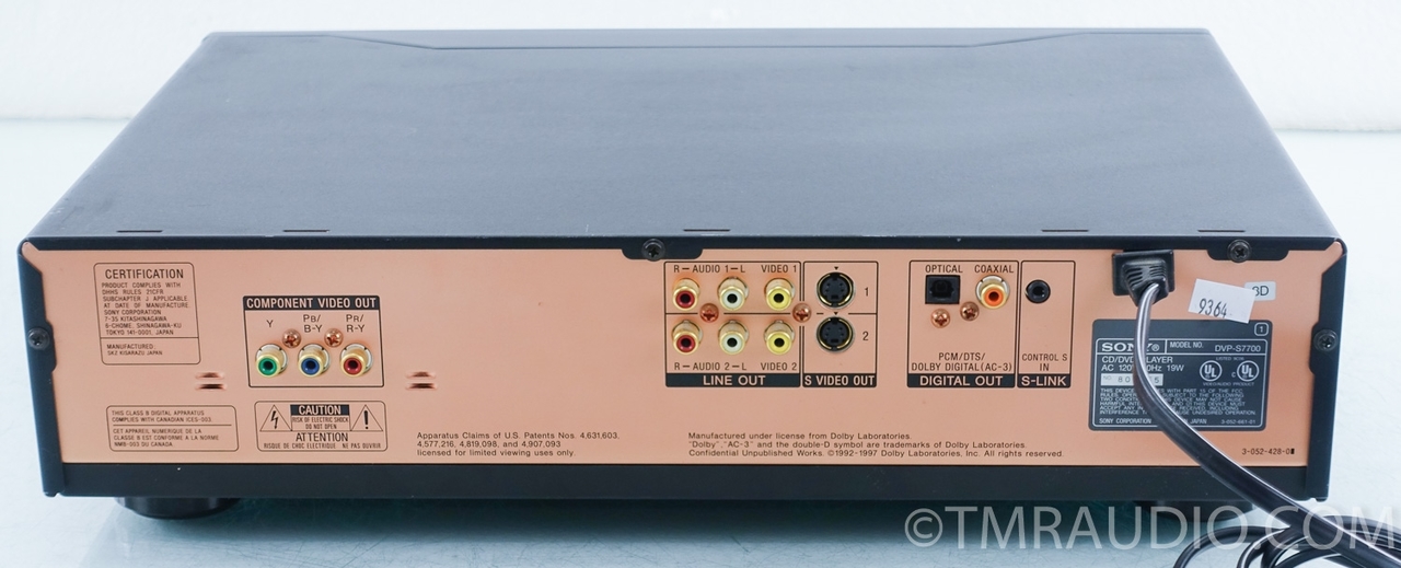 SONY CD/DVDプレーヤー DVP-S7700 Sony DVP-S7700 Reference DVD/CD player at Crutchfield