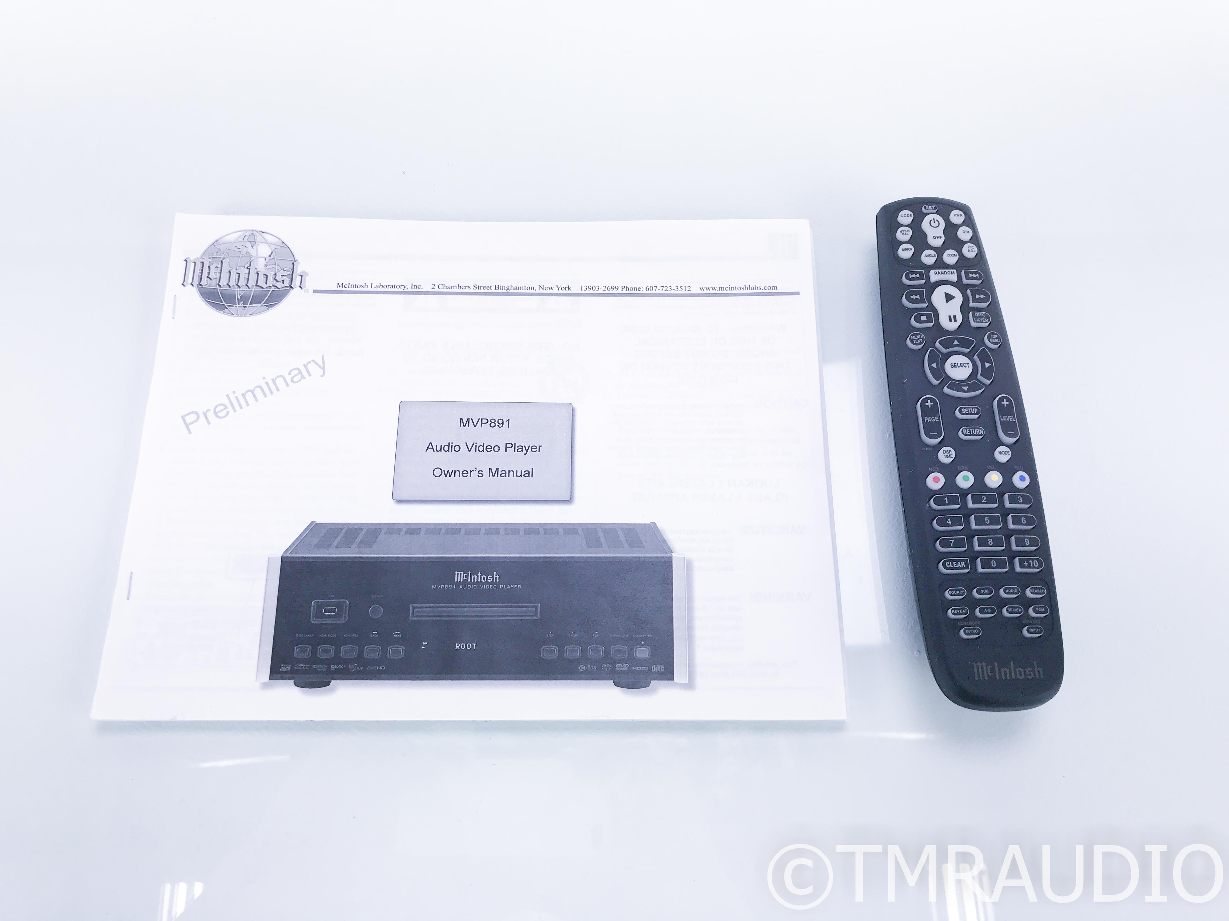 mac McIntosh MVP891 DVD Player / Network Streamer; MVP-891 - The