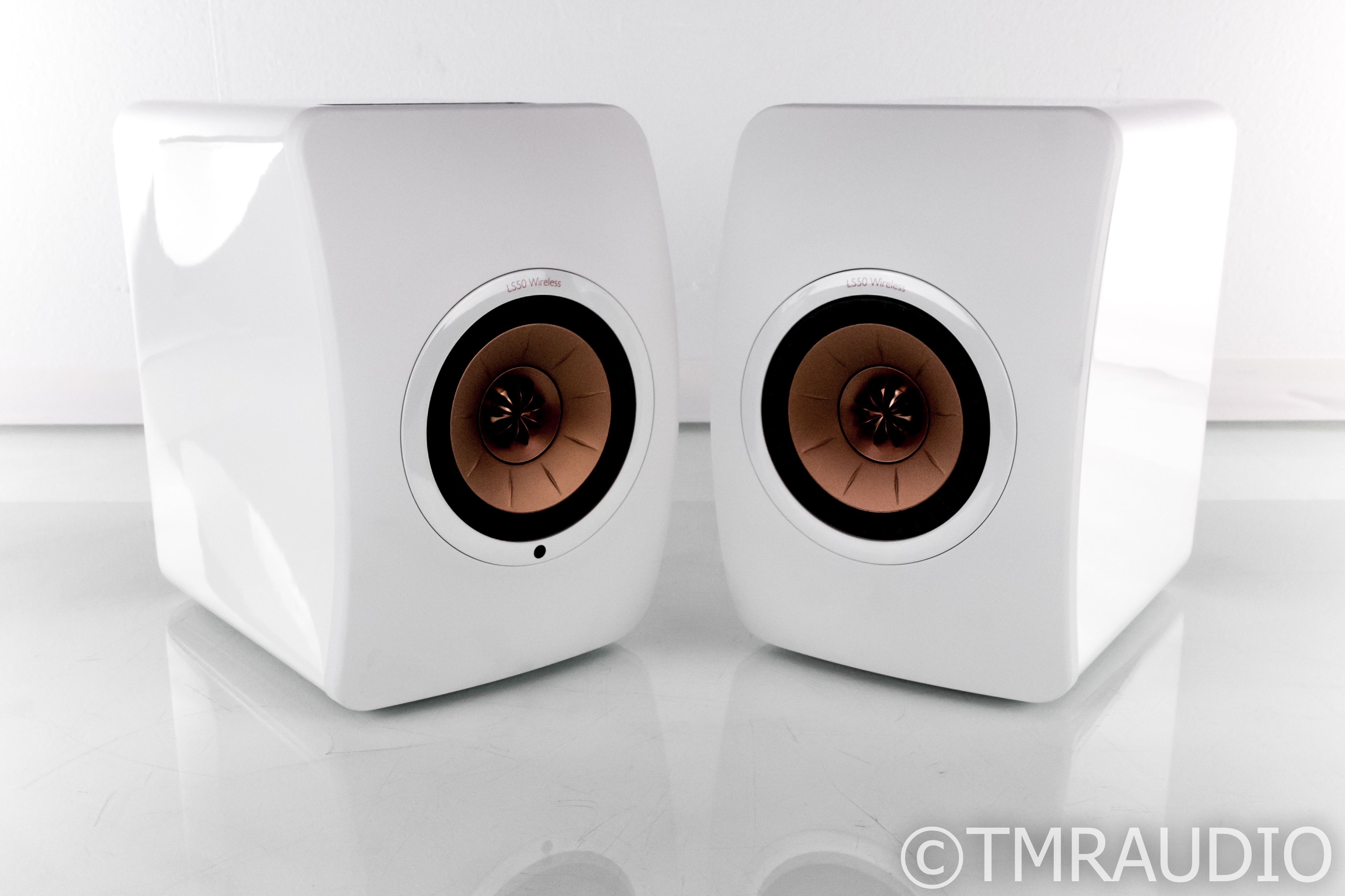 KEF LS50 Wireless Powered Bookshelf Speakers; Gloss White