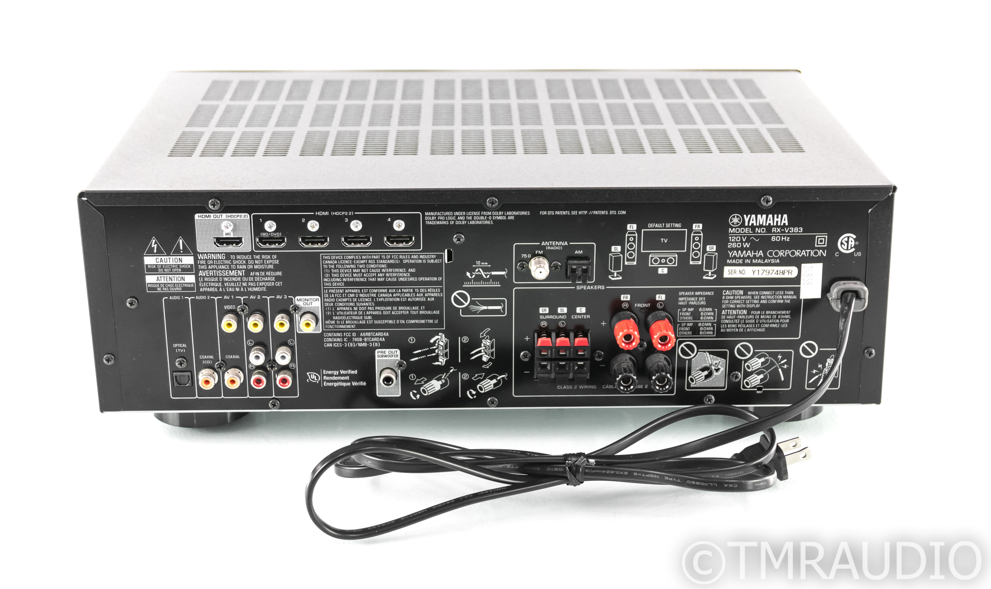 Yamaha RX-V383 5.1 Channel Home Theater Receiver; RXV383