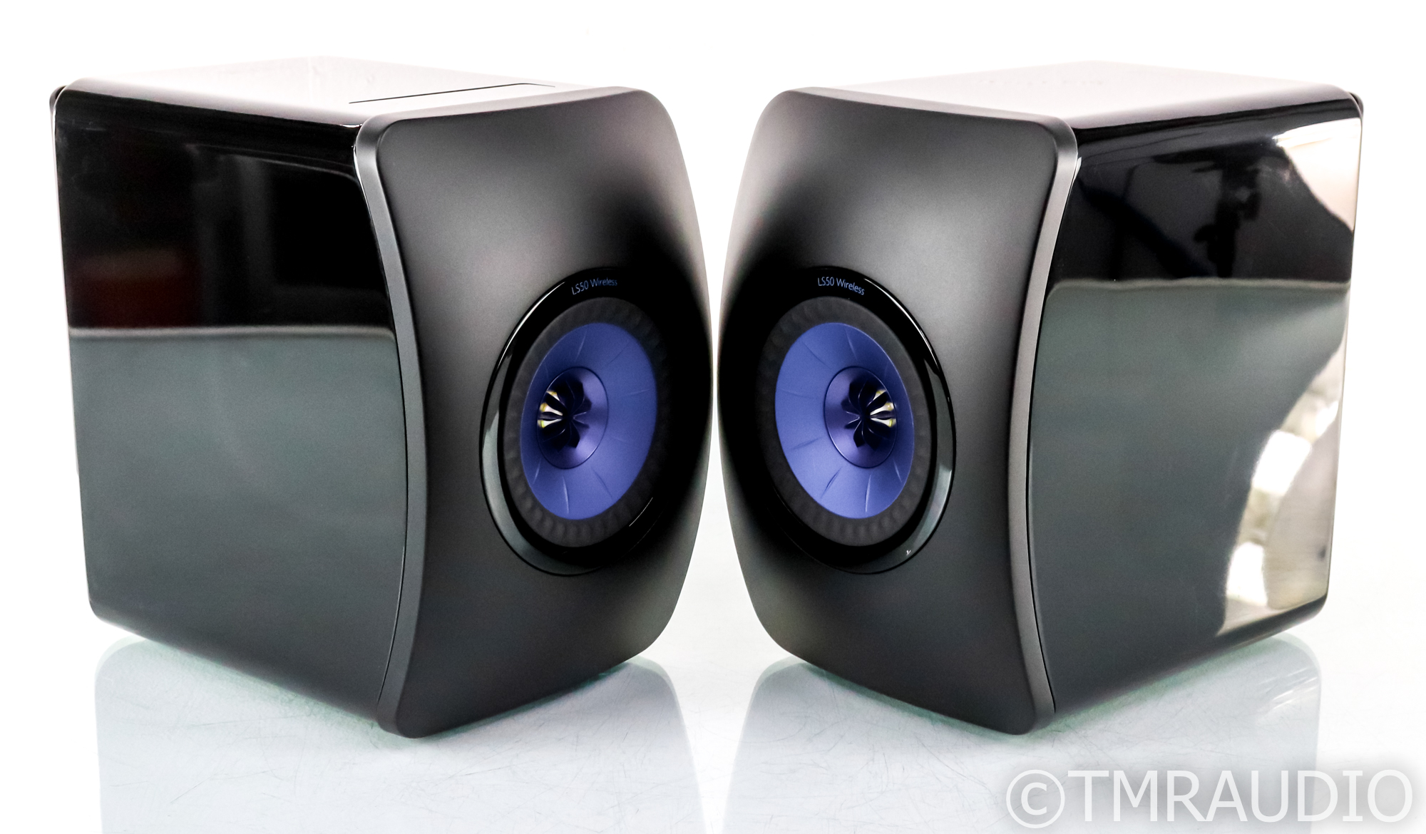 KEF LS50 Wireless Bookshelf Speakers; LS-50 W; Gloss Black Pair