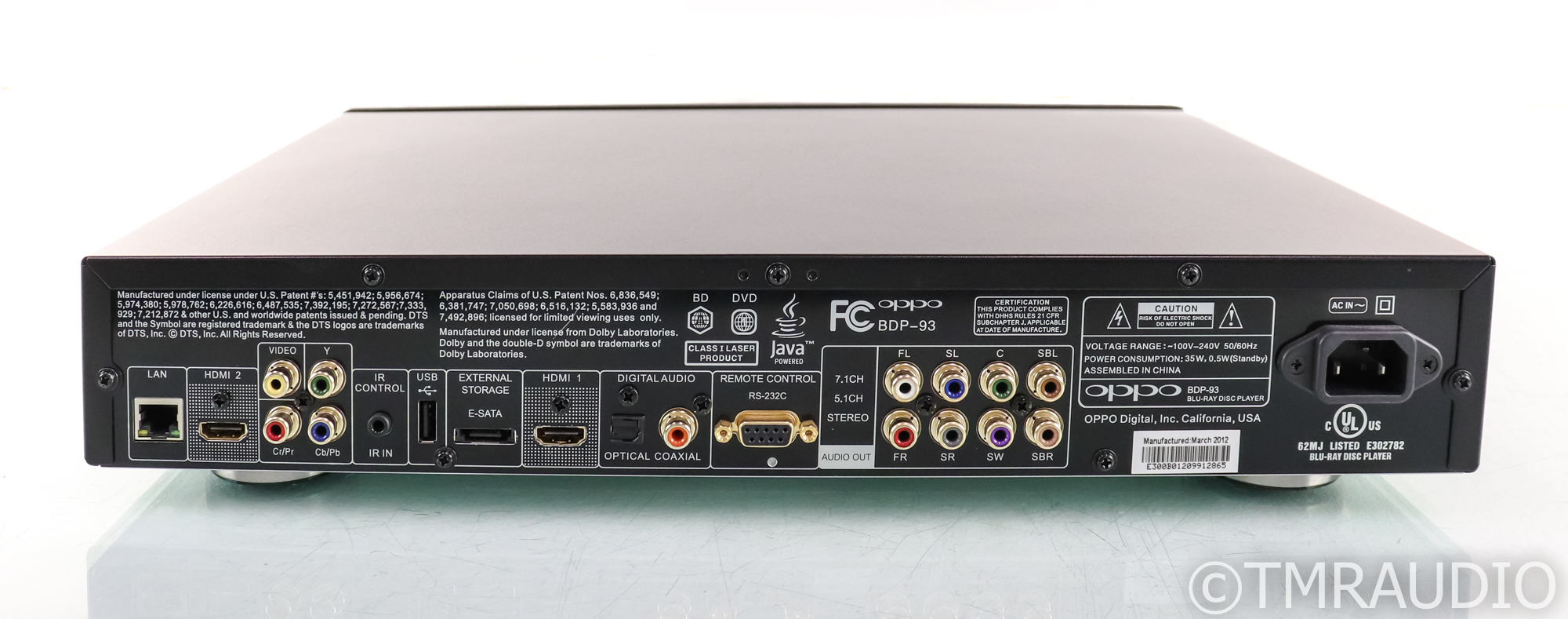 Oppo BDP-93 Universal Blu-Ray Player; BDP93; Remote (SOLD6) - The