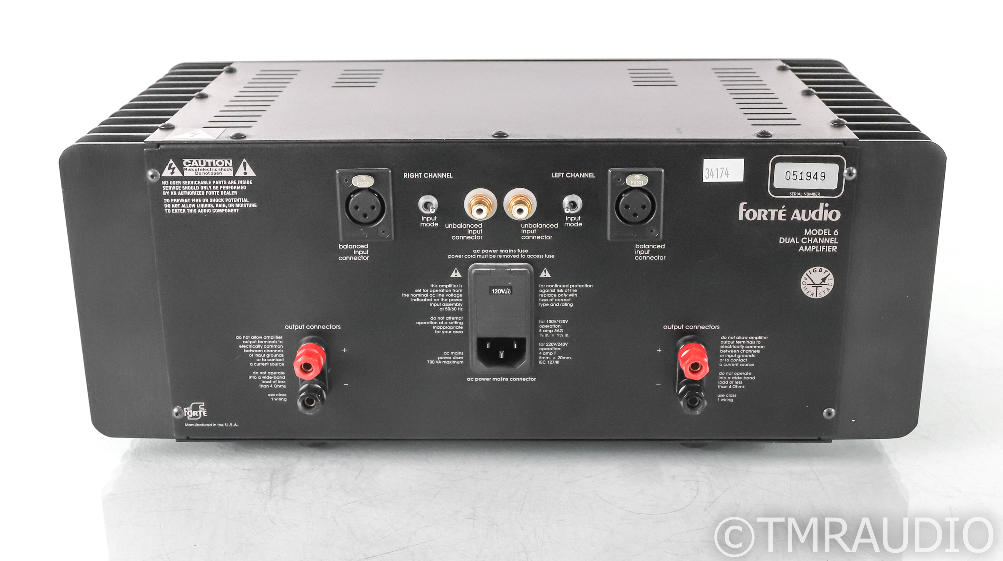 FORTE Mdel 6パワーアンプ Forte Audio Model 6 Vintage Stereo Power Amplifier