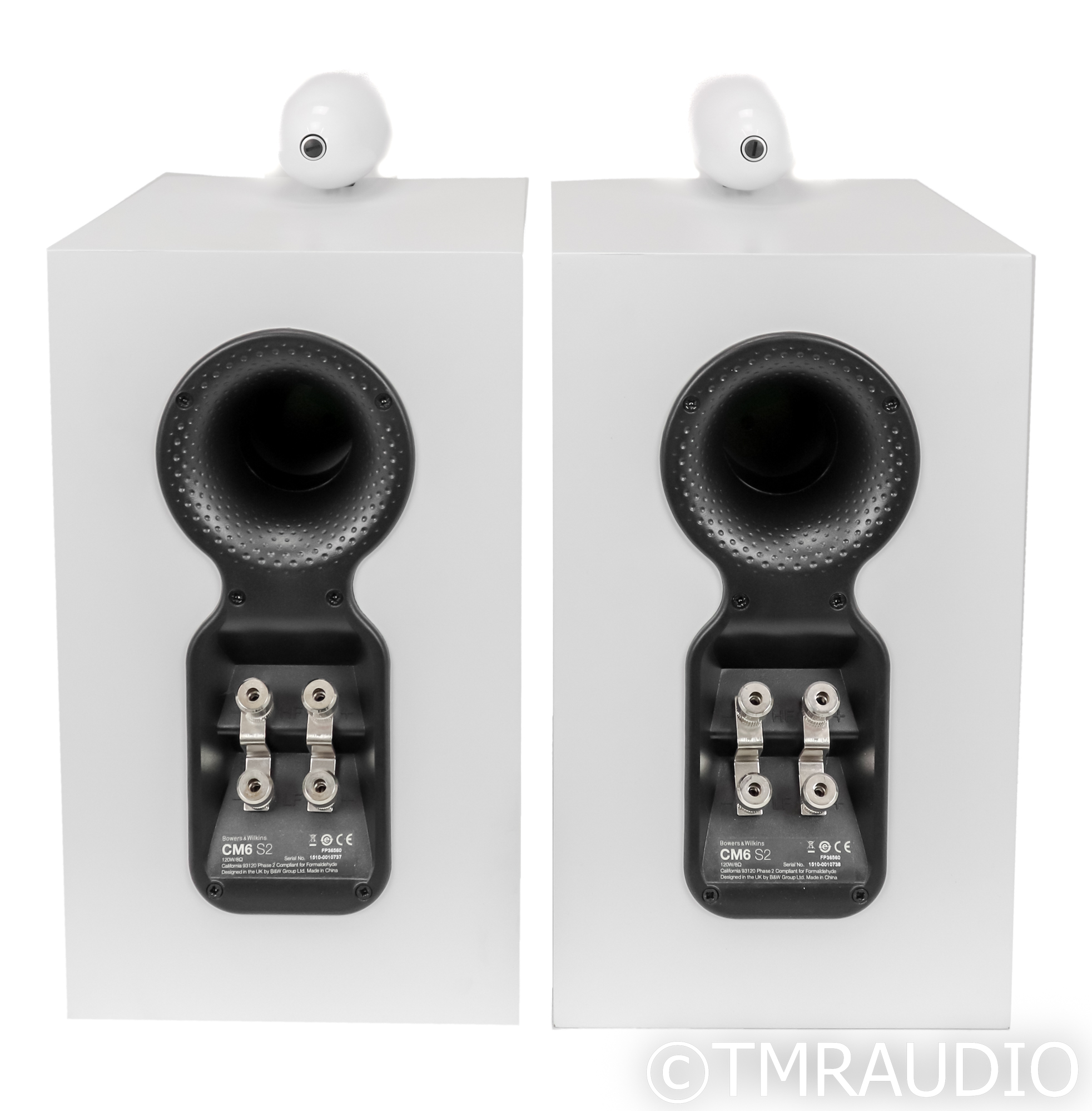 B&W CM6 S2 Bookshelf Speakers; Satin White Pair - The Music Room