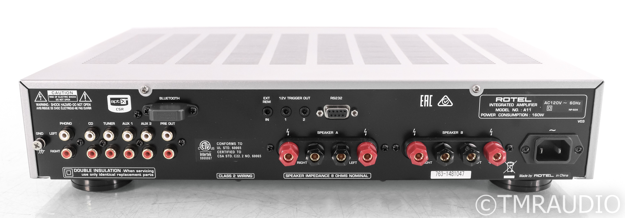 Rotel A11 Tribute Stereo Integrated Amplifier; Silver (Open