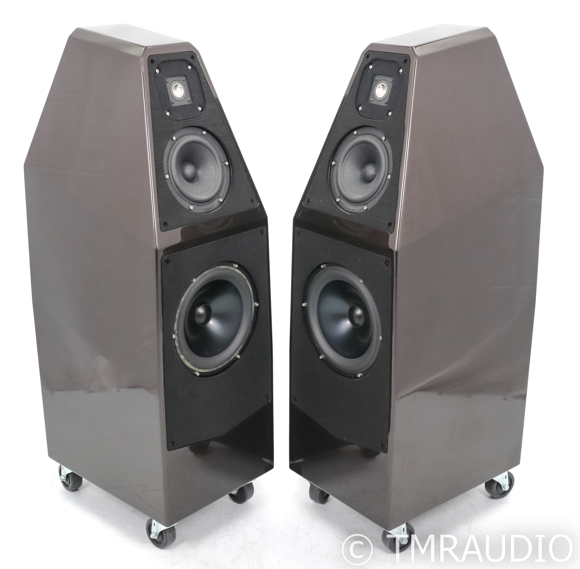 Wilson Audio Sophia Floorstanding Speakers; Macadamia Brown Black Pair