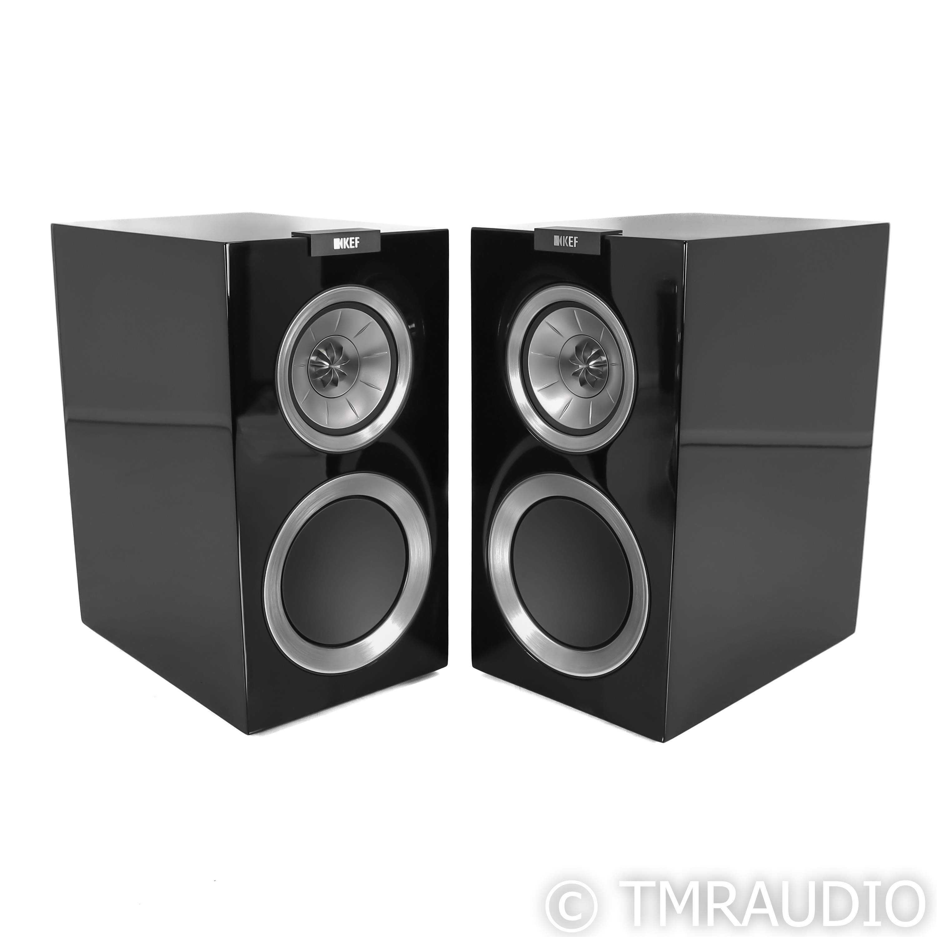 KEF R300 Bookshelf Speakers; Piano Black Pair - The Music Room