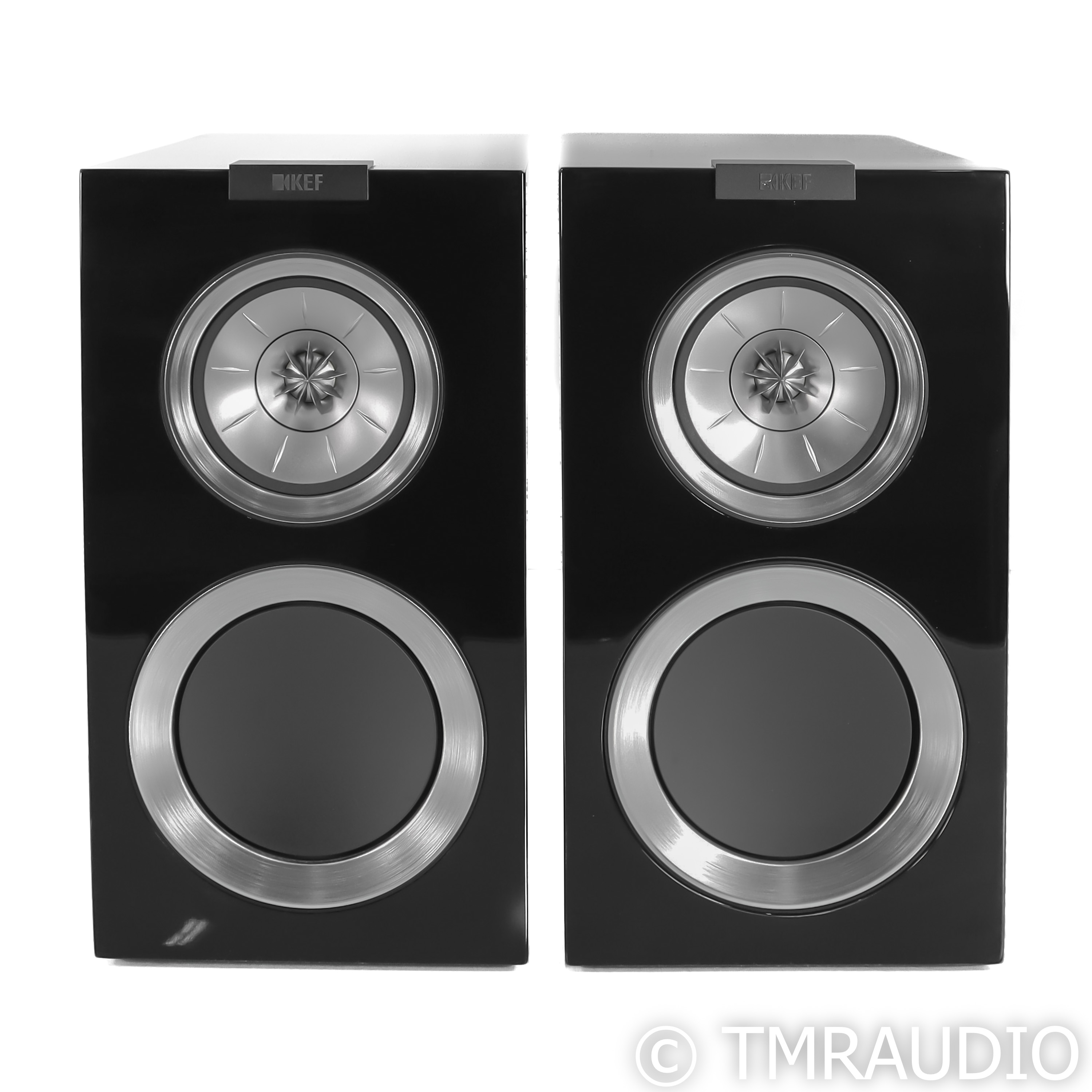 KEF R300 Bookshelf Speakers; Piano Black Pair