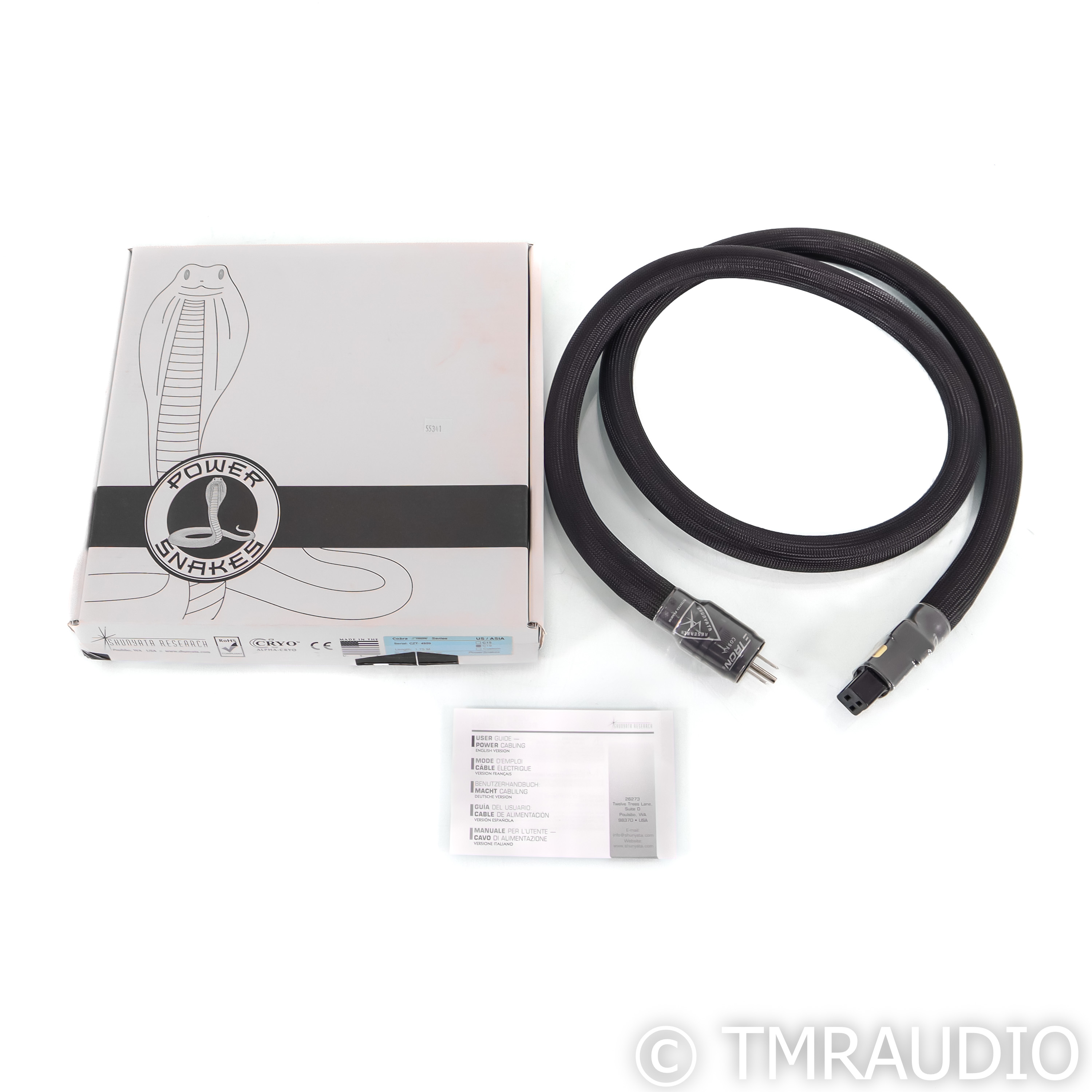 Shunyata Research Zi-Tron Cobra Power Cable; 1.75m AC Cord