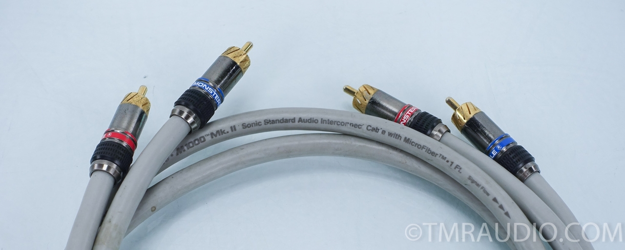Monster Cable M1000 MkII RCA Cables; 1m Pair Interconnects