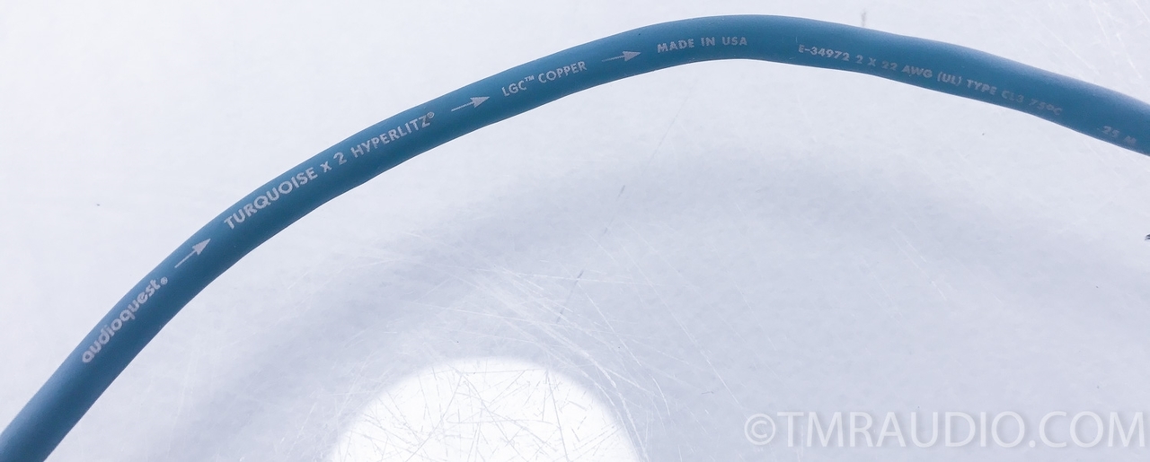 Audioquest Turquoise X2 Hyperlitz LGC Copper RCA Cables; 1m Pair