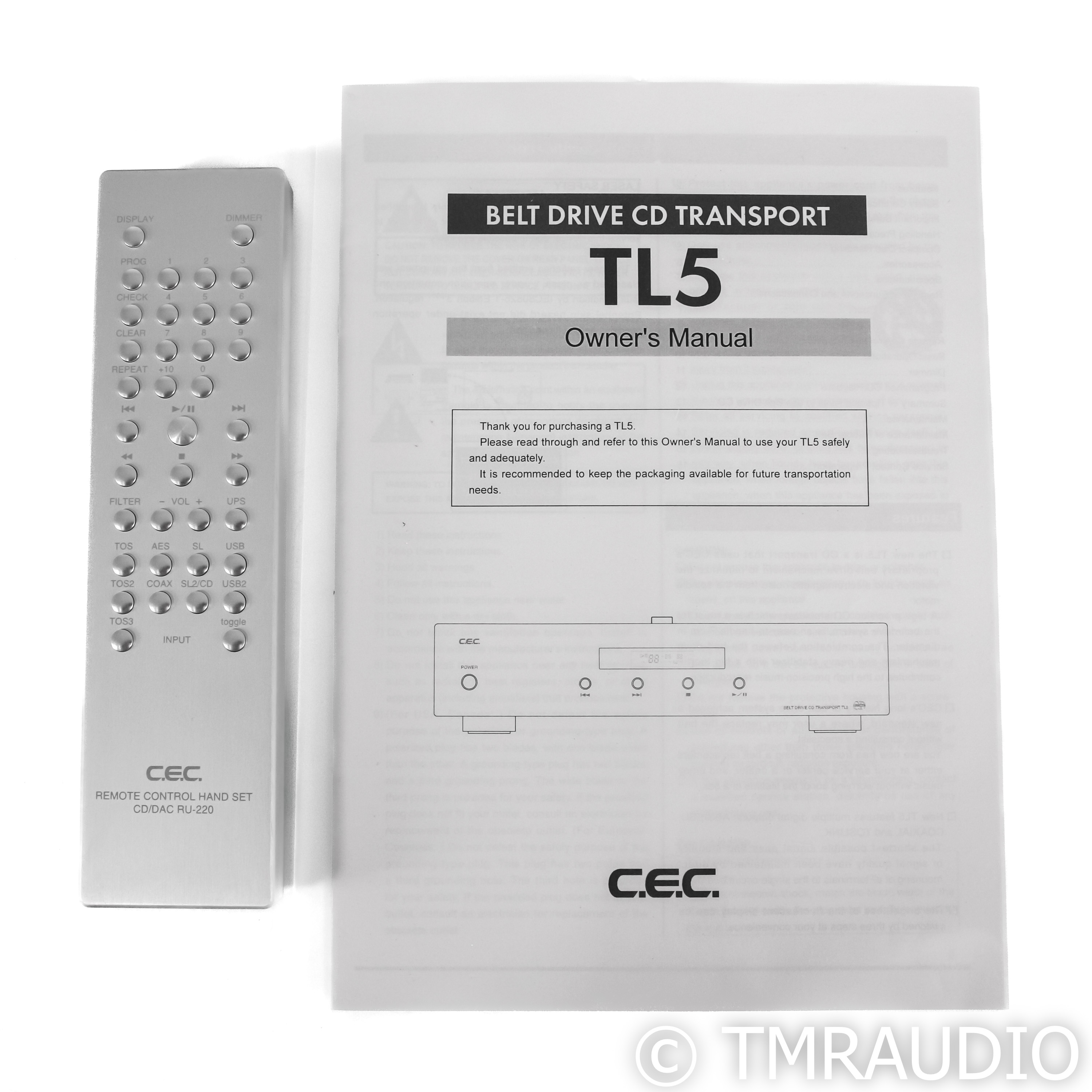 CEC TL5 Belt Drive CD Transport; Upgraded Remote & Disc