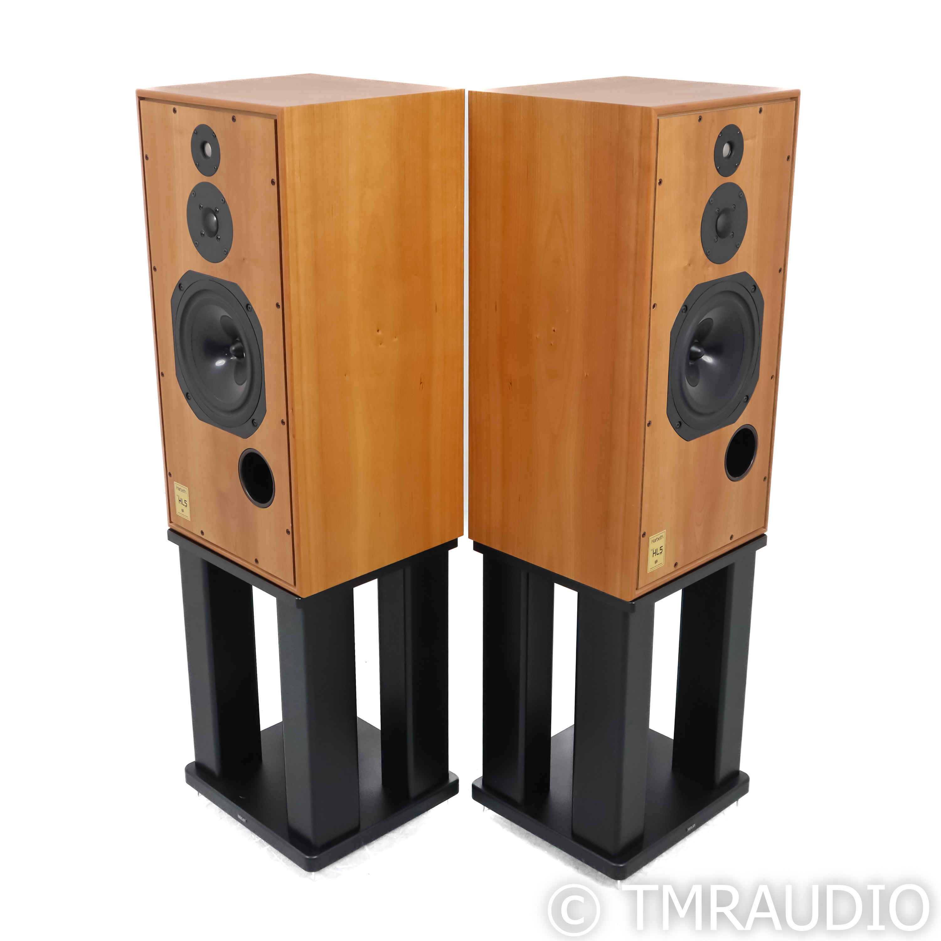 Harbeth Super HL5 Plus Bookshelf Speakers; Cherry Pair w/ Skylan