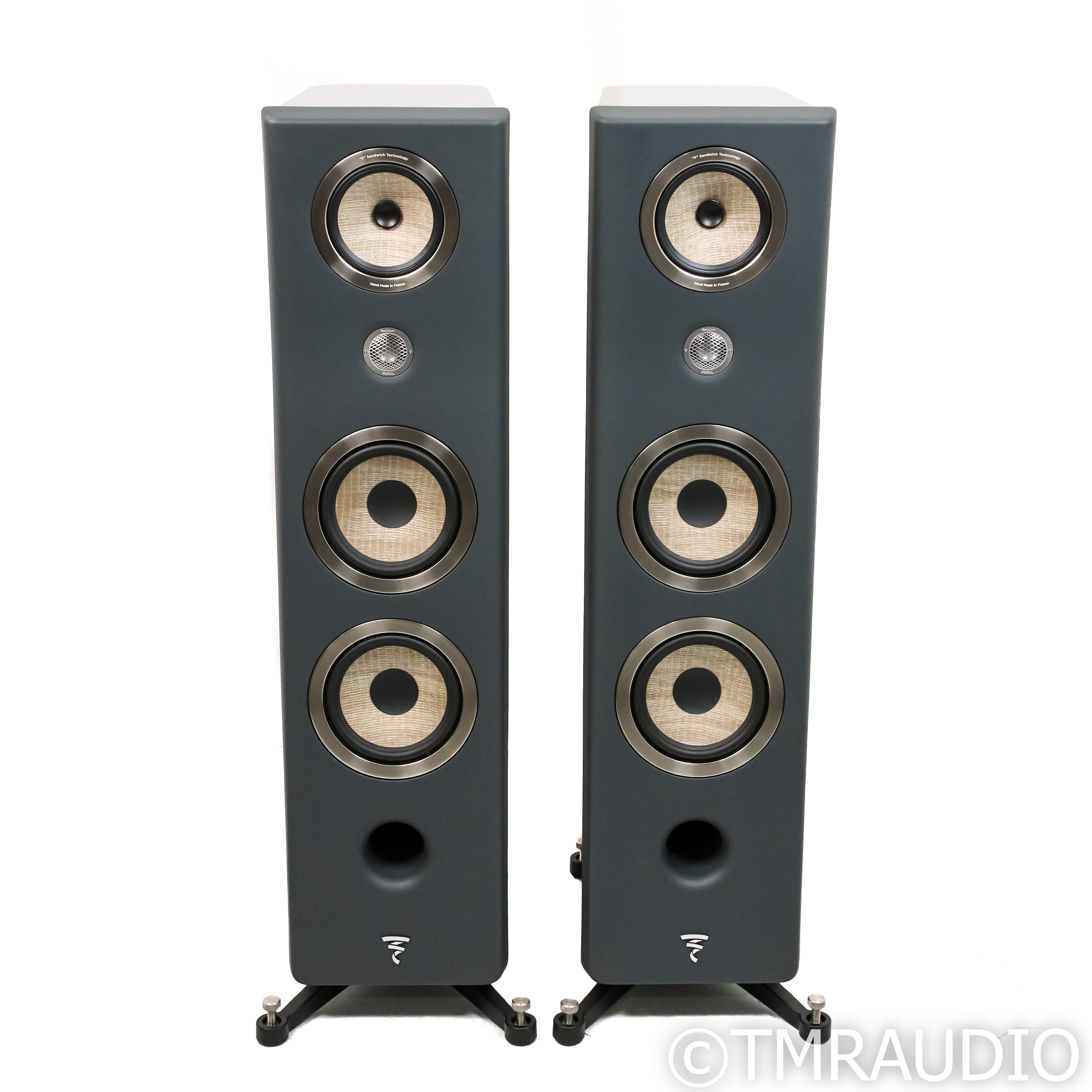 Focal Kanta Floorstanding Speakers; Dark Grey Matte Walnut