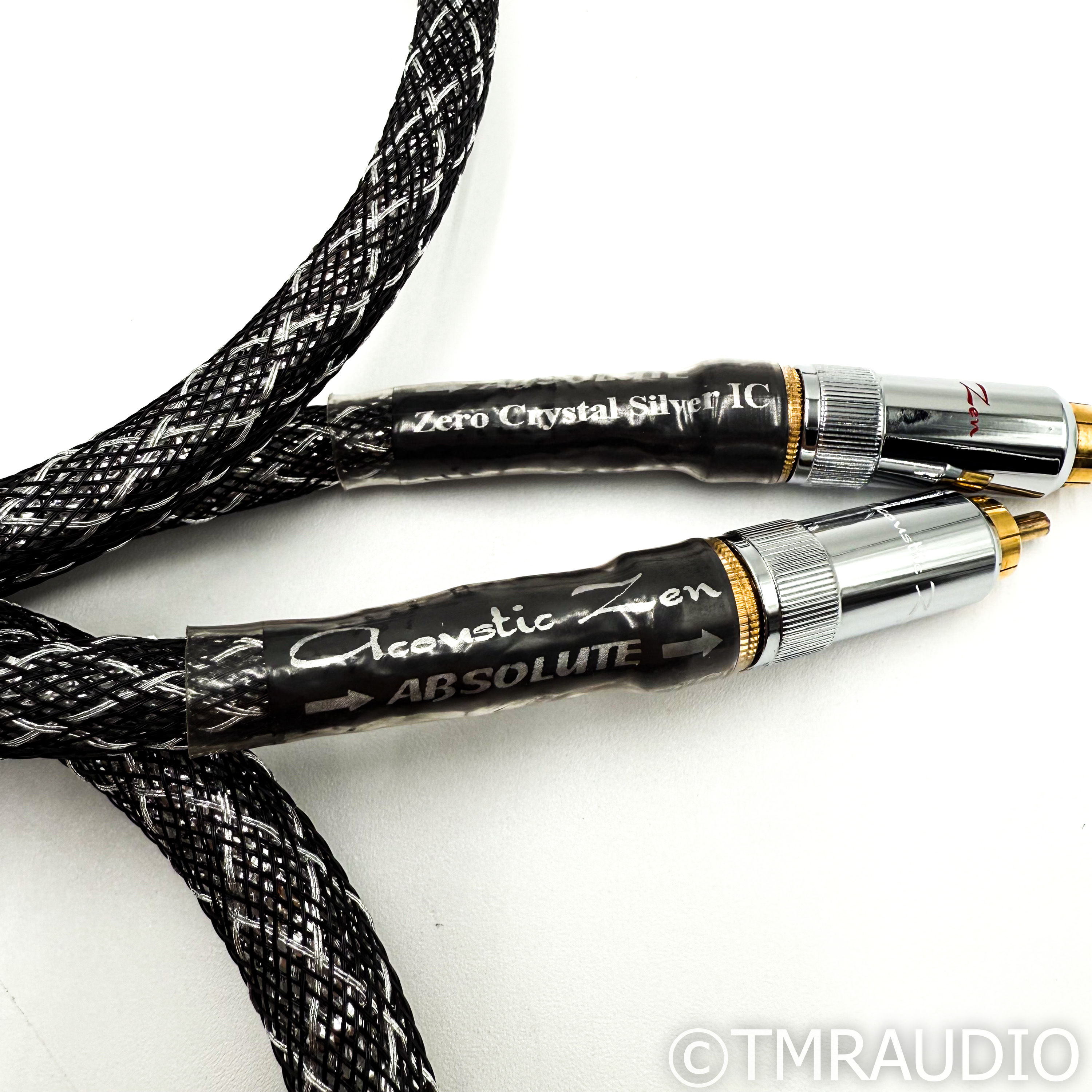 Acoustic Zen Absolute Zero Crystal Silver IC RCA Cables; 1m Pair