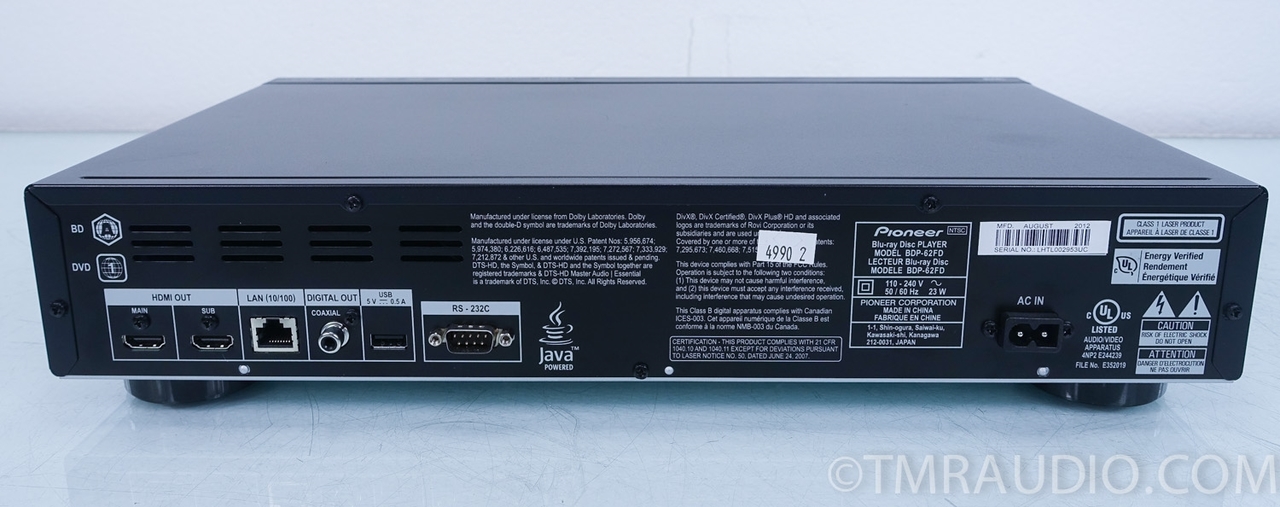 Pioneer Elite BDP-62FD All Region Blu-ray DVD Player