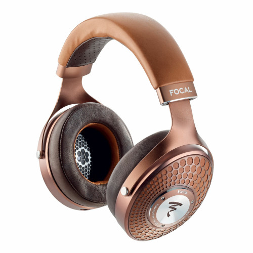 Focal Stellia Closed-Back Headphones, chocolate, angled view