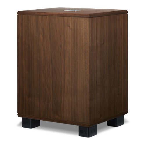 REL Classic 98 Subwoofer, walnut, angled view