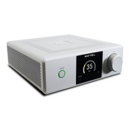 Rotel DX-5 Stereo Integrated Amplifier, silver finish left angled view