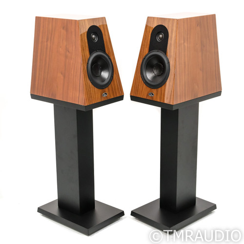 Qln Prestige 1 Bookshelf Speakers; Piano Walnut Pair with Stands