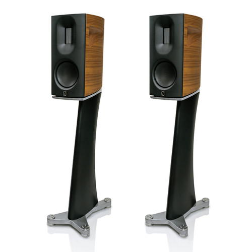 Borresen 01 Bookshelf Speakers; Walnut Pair with Stands (Mint / Unused)