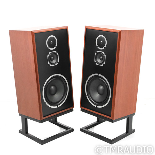 KLH Model Five Bookshelf Speakers; Mahogany Pair with Stands