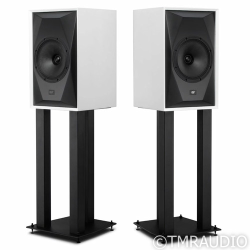 MoFi Electronics SourcePoint 8 Bookshelf Speakers; White Pair w/ Stands (Sealed)