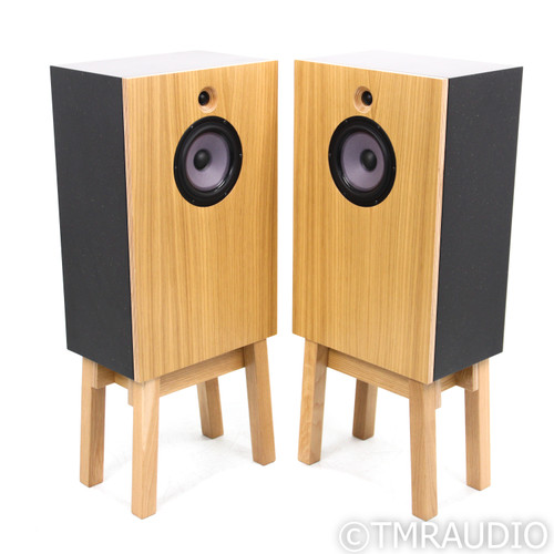 Devore Fidelity O/Baby Monitor Speakers; White Oak Pair with Stands