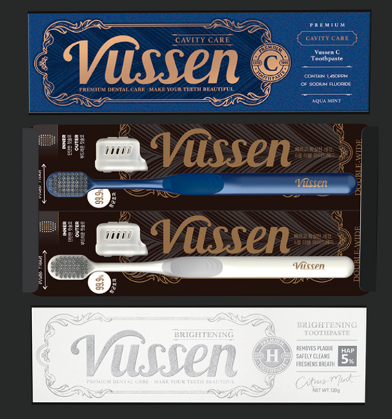 Dental Set (Vussen C, H + Toothbrush Blue, White)