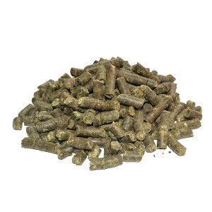 Das Bild zeigt CBD Pellets für Pferde, die sorgfältig auf einer ebenen Oberfläche präsentiert sind. Die Pellets sind gleichmäßig geformt, mit einer natürlichen, erdigen Farbgebung, die auf ihre natürliche Zusammensetzung hinweist. Ihre kompakte 6mm Größe und Konsistenz deuten auf eine praktische Dosierbarkeit hin, ideal zur Unterstützung des Wohlbefindens von Tieren. Die dezente, schlichte Darstellung hebt die Natürlichkeit und Hochwertigkeit des Produkts hervor.