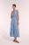 Nana Long Dress in White Blue Nature