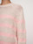 Cotton Rope Striped Crewneck in Grapefruit Combo