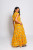 Mandi Dress in Yellow Line Leaves