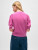 Cashmere Puff Sleeve Vneck in Fondant Pink