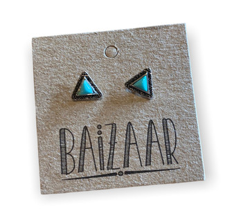 TURQUOISE TRIANGLE STUDS