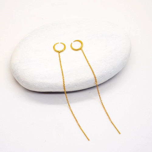 BRASS HORN THREADER EARRINGS