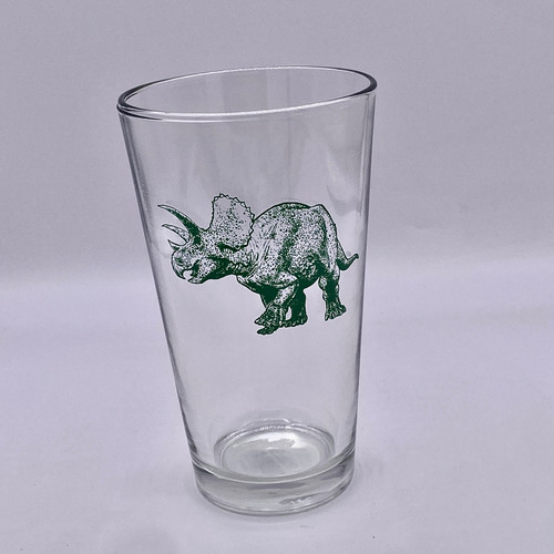 TRICERATOPS PINT GLASS