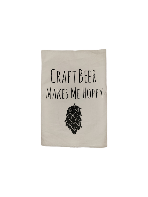 CRAFT BEER MAKES ME HOPPY TOWEL