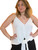 WHITE FRONT TIE TANK TOP WITH BUTTONS