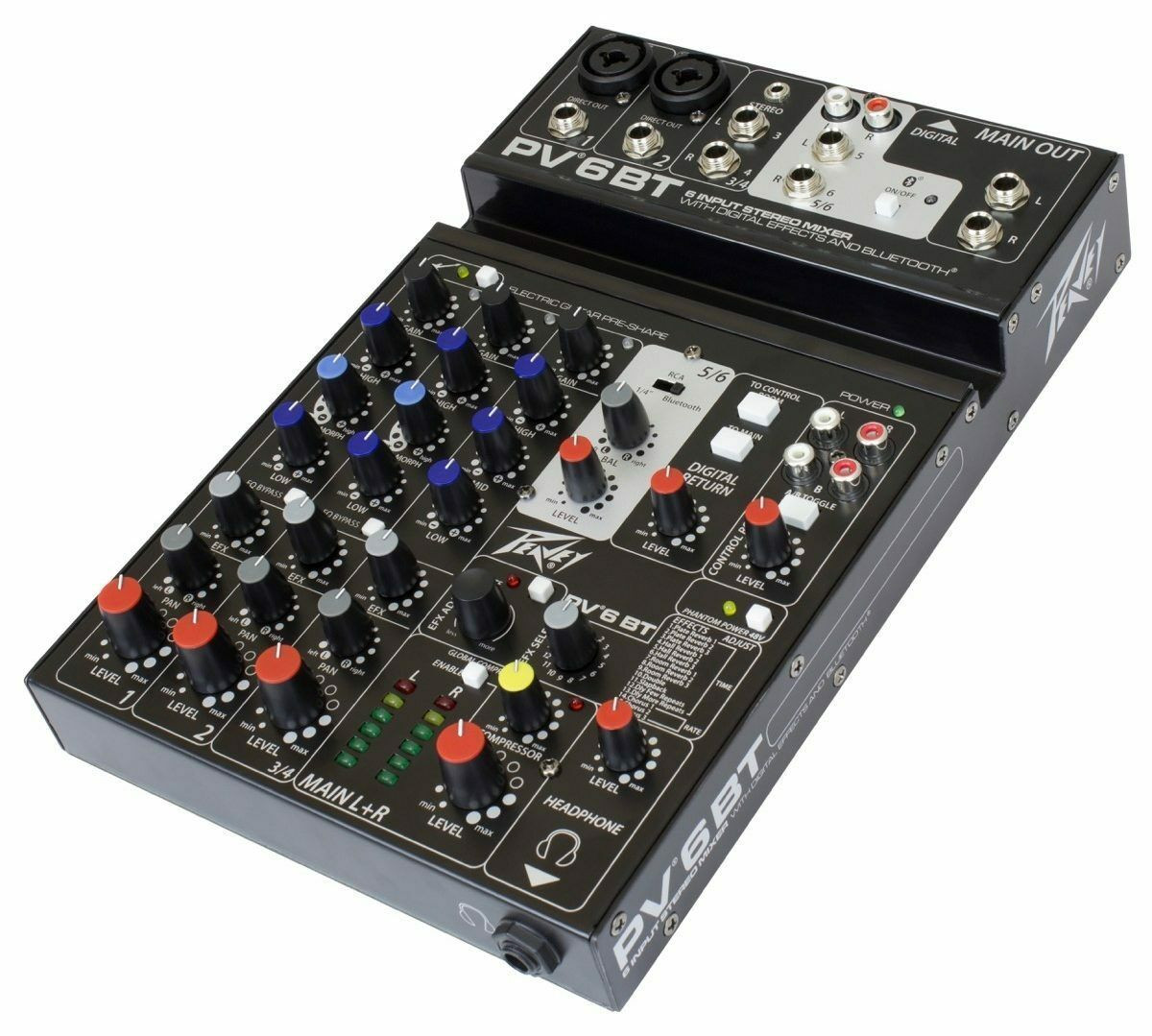 Peavey PV6BT 6 Channel Compact Mixer with Bluetooth - Thumbnail 4