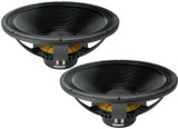 2x B&C 18NW100-8 18" Neodymium Subwoofer Speaker 2400W 8-Ohm Bass Sub 35-1000 Hz