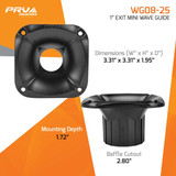 PRV Audio WG08-25 1" Screw-On Mini Driver Waveguide 1-3/8"-18 TPI Screw On Mount
