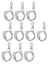 10x PROX T-SC3FT 3Ft Safety Cable Galvanised Steel Wire Silver PVC Stage Truss