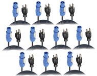 ProX XC-PWCE14-25 25ft 14AWG Power Cord 10-Pack Edison to Blue Male