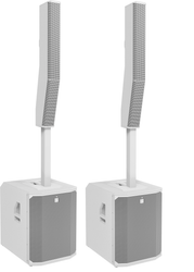2x Electro-Voice EVOLVE 90 Portable 2000W Subwoofer and Column Loudspeaker PA System with Bluetooth (WHITE)