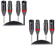 2x ProX XC-DXLR100 100' Ft. Balanced Dual XLR-M to Dual XLR-F High Performance Audio Cable